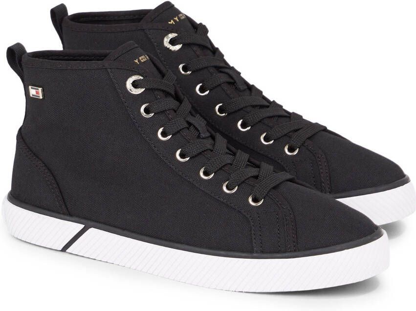 Tommy Hilfiger Plateausneakers VULC CANVAS SNEAKER HI veterschoen vrijetijdsschoen high top-sneaker met logo-embleem