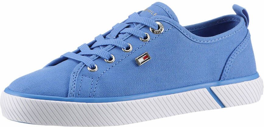 Tommy Hilfiger Plateausneakers VULC CANVAS SNEAKER vrijetijdsschoen lage schoen veterschoen met praktische aantrek-lus