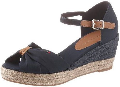 Tommy Hilfiger NU 21% KORTING: sandaaltjes BASIC OPENED TOE MID WEDGE met een verstelbaar riempje