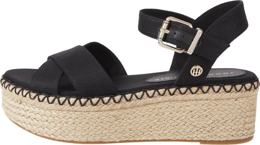 Tommy Hilfiger Sandaaltjes SHINY TOUCHES FLATFORM WEDGE met verstelbare gesp