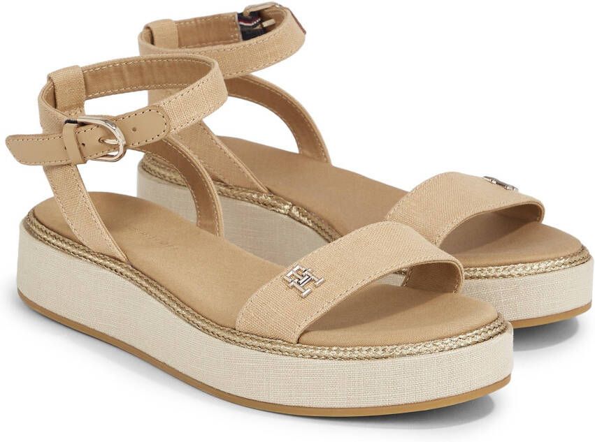 Tommy Hilfiger Sandalen LINEN WITH GOLD FLATFORM