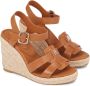 Tommy Hilfiger Sleehaksandaaltjes ESPADRILLE HIGH WEDGE LEATHER zomerschoen sandaal keilhak met verstelbare bandjes - Thumbnail 1