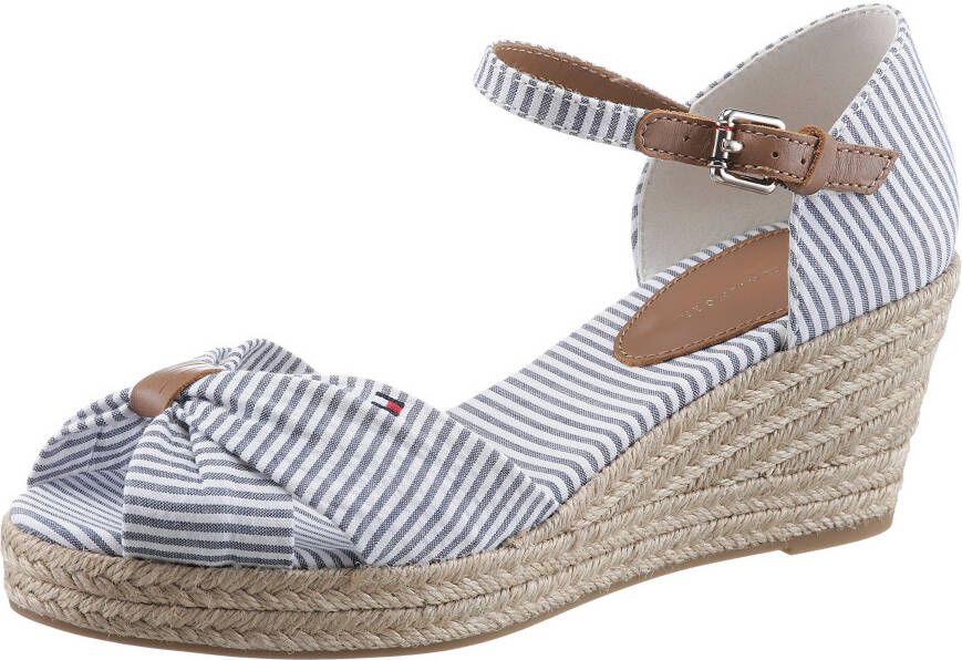 Tommy Hilfiger Sleehaksandaaltjes HIGH WEDGE SEERSUCKER