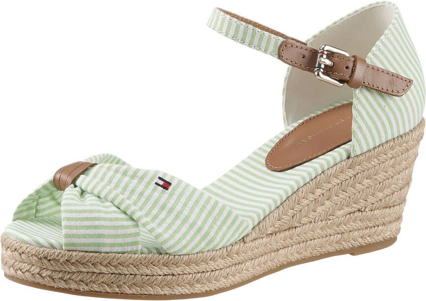 Tommy Hilfiger Sleehaksandaaltjes HIGH WEDGE SEERSUCKER