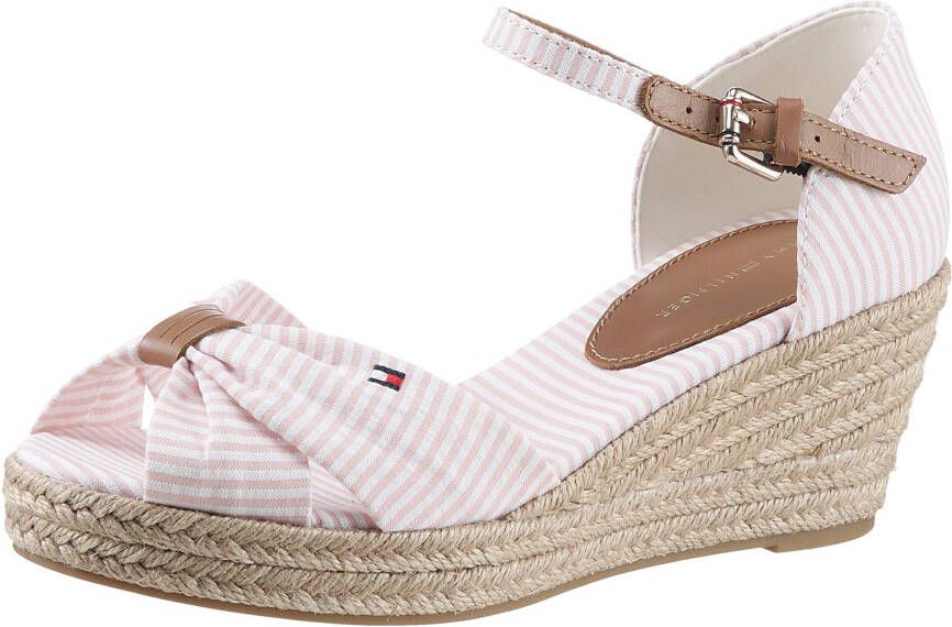 Tommy Hilfiger Sleehaksandaaltjes HIGH WEDGE SEERSUCKER - Foto 2