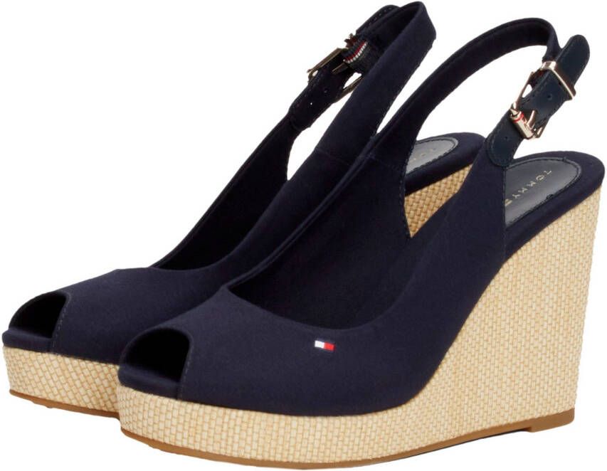 Tommy Hilfiger Sleehaksandaaltjes ICONIC ELENA SLING BACK WEDGE