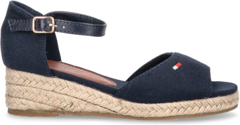 Tommy Hilfiger Sleehaksandaaltjes ROPE WEDGE SANDAL RED met kleine sleehak