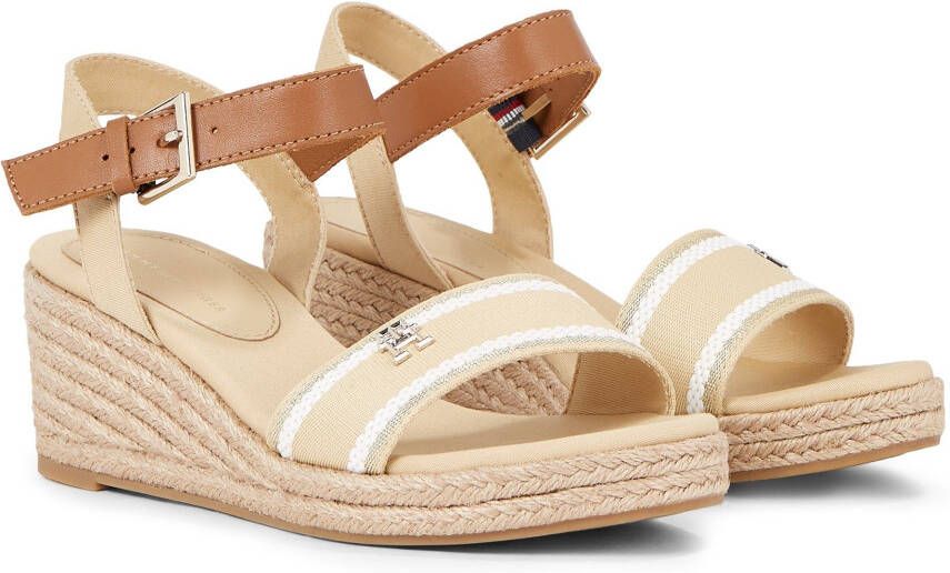 Tommy Hilfiger Sleehaksandaaltjes WEBBING WEDGE SANDAL zomerschoen sandaal keilhak met verstelbare gesp