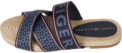 Tommy Hilfiger Slippers TOMMY WEBBING FLAT ESPADRILLE met opvallend logo