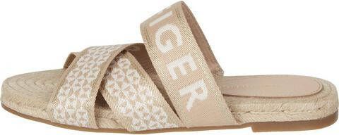 Tommy Hilfiger Slippers TOMMY WEBBING FLAT ESPADRILLE met opvallend logo