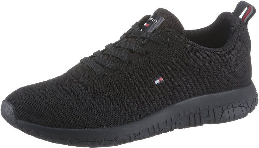 Tommy Hilfiger Sneakers CORPORATE KNIT RIB RUNNER met zijlogo-vlag vrijetijdsschoen lage schoen veterschoen