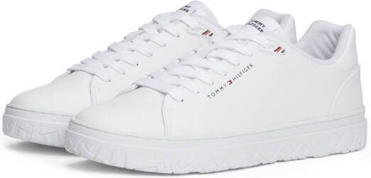 Tommy Hilfiger Sneakers COURT THICK CUPSOLE LEATHER plateau vrijetijdsschoen halve schoen veterschoen met logo