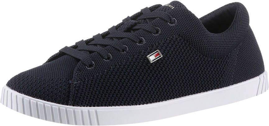 Tommy Hilfiger Sneakers FLAG LACE UP SNEAKER KNIT vrijetijdsschoen lage schoen veterschoen met zijlijk vlag-label