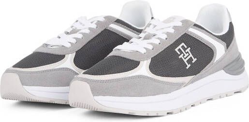 Tommy Hilfiger Sneakers met sleehak CASUAL FASHION RUNNER MIX vrijetijdsschoen lage schoen veterschoen in contrast-look