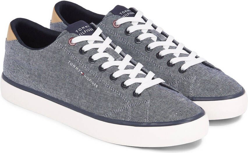 Tommy Hilfiger Sneakers TH HI VULC LOW CHAMBRAY met logo-opdruk vrijetijdsschoen halfschoen veterschoen