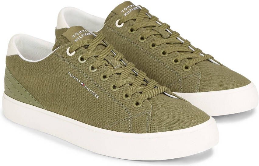 Tommy Hilfiger Sneakers TH HI VULC LOW SUMMER CVS met zijlogo vrijetijdsschoen halve schoen veterschoen