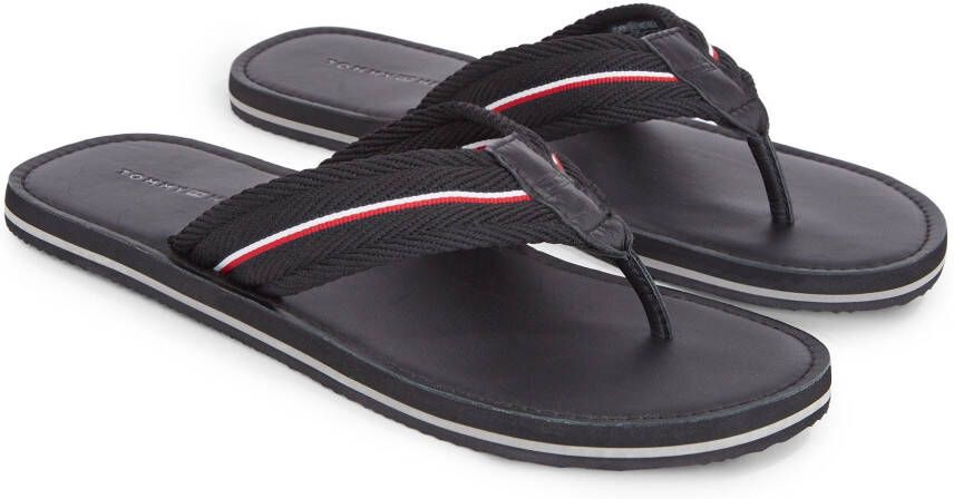 Tommy Hilfiger Teenslippers HILFIGER LEATHER BEACH SANDAL