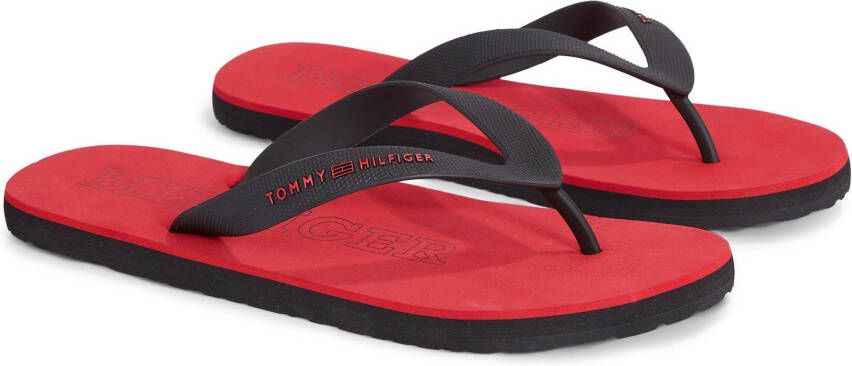 Tommy Hilfiger Teenslippers RUBBER HILFIGER BEACH SANDAL zomerschoen slippers poolslides zwemschip met logo-opschrift