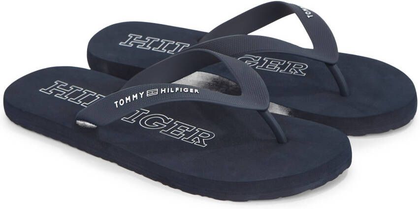 Tommy Hilfiger Teenslippers RUBBER HILFIGER BEACH SANDAL zomerschoen slippers poolslides zwemschip met logo-opschrift