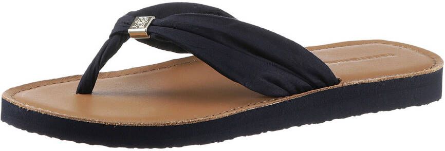 Tommy Hilfiger Teenslippers TH ELEVATED BEACH SANDAL zomerschoen comfortabele schoen flats slippers met th-sieraandeel