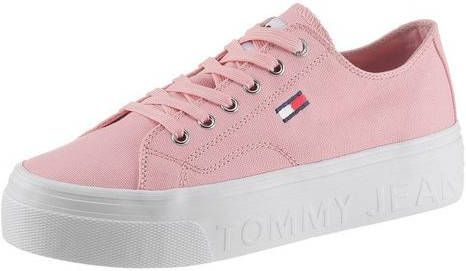 TOMMY JEANS Plateausneakers FLATFORM VULC met merklabel opzij