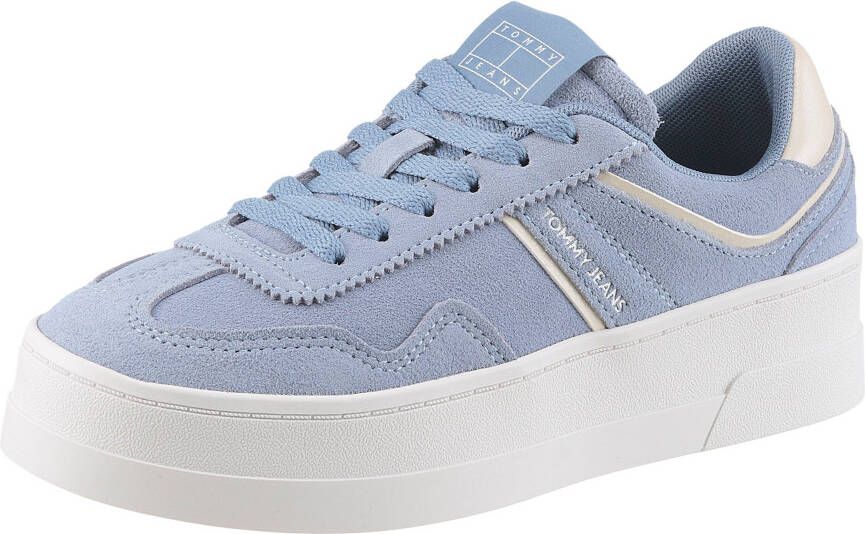 TOMMY JEANS Plateausneakers THE GREENWICH FLATFORM ELEVATED veterschoenen vrijetijdsschoen lage schoen met logo-applicatie