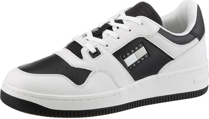 TOMMY JEANS Plateausneakers TJM RETRO BASKET CUPSOLE TUMBLE vrijetijdsschoen lage schoen veterschoen met gepolsterde schacht