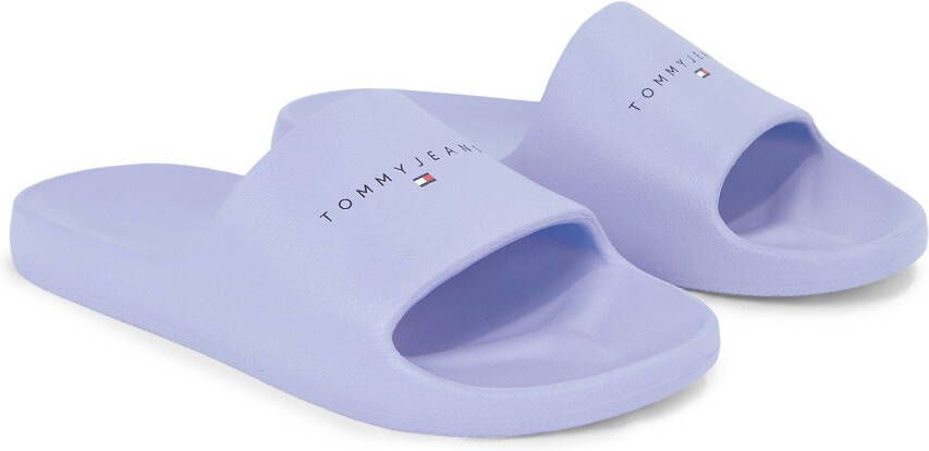 TOMMY JEANS Slippers TJW PRINTED PU POOL SLIDE platform summer shoe slippers with logo lettering on the strap