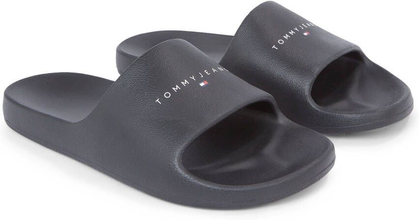 TOMMY JEANS Slippers TJW PRINTED PU POOL SLIDE platform summer shoe slippers with logo lettering on the strap