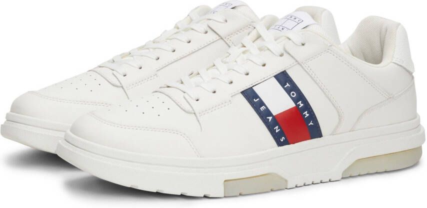 TOMMY JEANS Sneakers THE BROOKLYN LEATHER vrijetijdsschoen lage schoen veterschoen met zijlijk logo-embleem