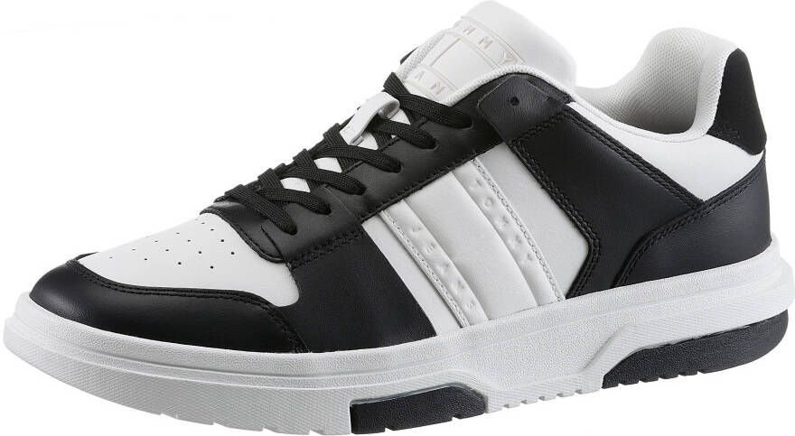 TOMMY JEANS Sneakers TJM LEATHER CUPSOLE 2.0 in contrast-look vrijetijdsschoen halfschoen veterschoen