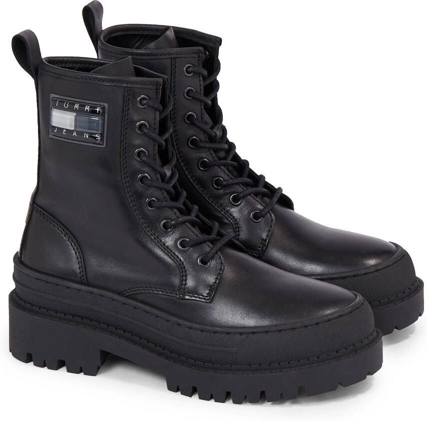 TOMMY JEANS Veterlaarsjes TJW FOXING LACE UP LEATHER BOOT