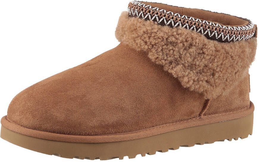 UGG Boots zonder sluiting CLASSIC ULTRA MINI MAXI CURLY Winterlaarzen snowboots met textielband aan de schacht