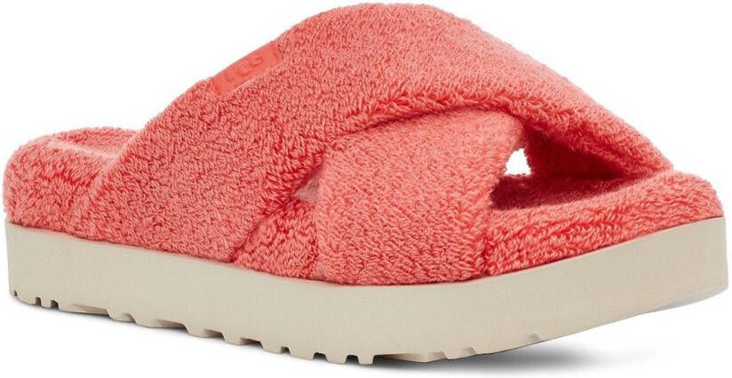 UGG Pantoffels FUZZ SUGAR TERRY CROSS SLIDE met wollen voering