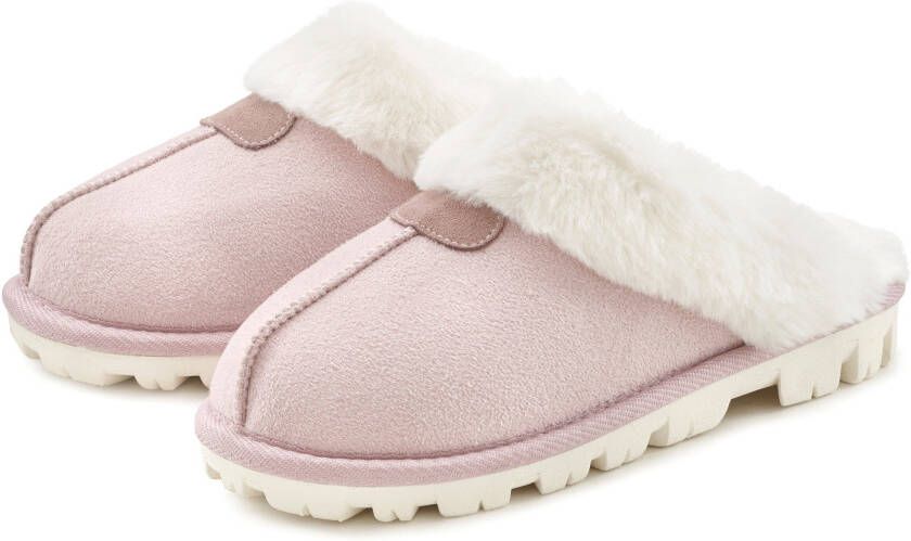 Vivance Pluchen pantoffels Huisschoen Pantoffels Clogs Slippers Pantolette met warme voering VEGAN - Foto 1