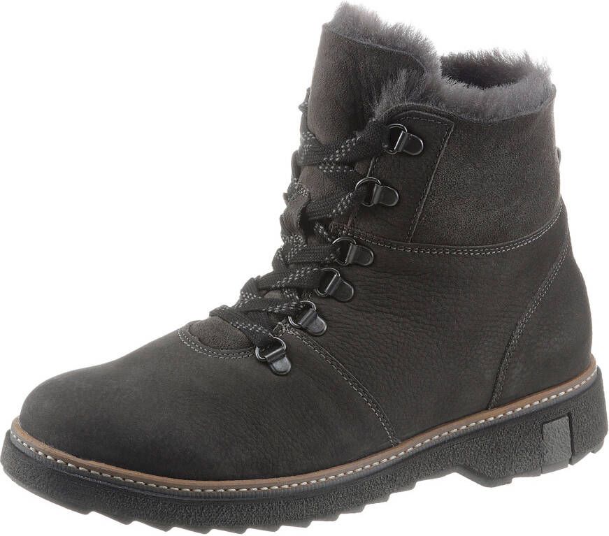 Waldläufer Winterlaarzen HITOMI outdoor boots lace-up boots with lambswool lining h-width