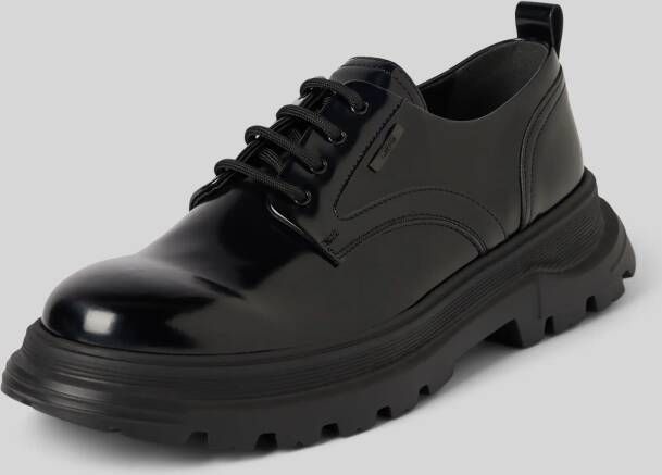 Antony Morato Leren derbyschoenen met labeldetail model 'FARHAN IN SHINY'