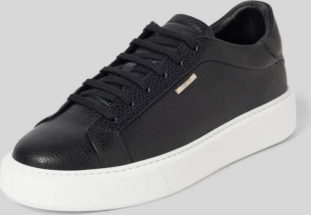 Antony Morato Leren sneakers met labeldetail model 'ARTEM IN TUMBLED LEATHER'