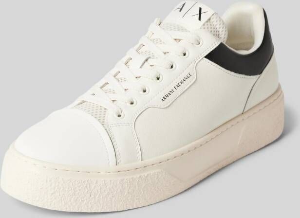 Armani Exchange Leren sneakers met labelprint model 'Lion'