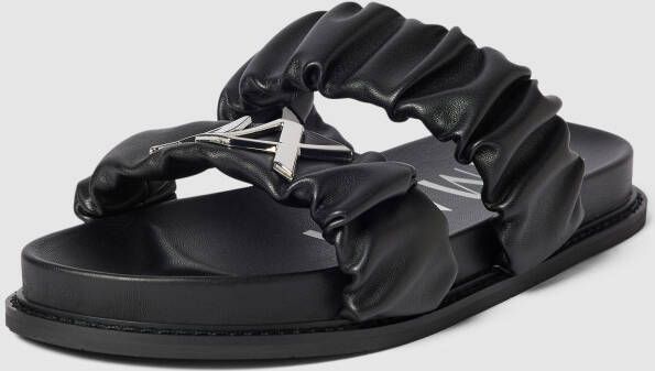 Armani Exchange Slippers met plooien en labeldetail