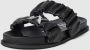 Armani Exchange Gerimpelde Zilveren Sandalen Black Dames - Thumbnail 1