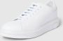 Armani Exchange Witte leren lage sneakers met logo detail White Heren - Thumbnail 2