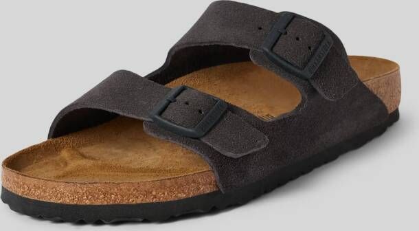 Birkenstock Leren slippers met brede riempjes model 'Arizona'