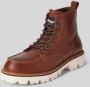 Blauer USA Veterboots van leer met labeldetails model 'RUSK03' - Thumbnail 1