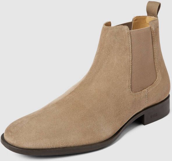 Boss Chelsea boots van leer met labeldetails model 'Colby'