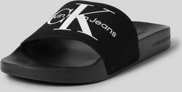 Calvin Klein Jeans Slippers met labelprint model 'MONOGRAM'