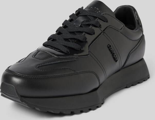 CK Calvin Klein Leren sneakers met plateauzool model 'LOW TOP LACE UP'