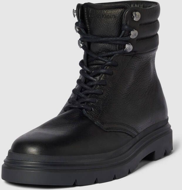 CK Calvin Klein Veterboots van leer met labeldetail