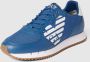 EA7 Emporio Armani Sneakers van leermix met labelprint model 'Basic Runner Eagle' - Thumbnail 1