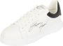 Emporio Armani Leren Sneakers met Geribbelde Rubberen Zool White Heren - Thumbnail 3